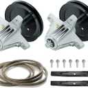 42" Lawn Mower Deck Rebuild Kit Fits for Cub Cadet/for MTD LT4200 T1000 T1400 T1800, Includes 2 Spindle 618-06991 918-06991, 2 Blade 742-04308 742-04312, 1 96 1/2" Belt 754-04060