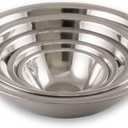 6 Piece Standard Stainless Steel Mixing Bowl Set - Mirror Finish Prep Bowls - 3/4 Qt, 1.5 Qt, 3 Qt, 4 Qt, 5 Qt and 8 Qt