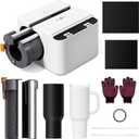 HTVRONT A200 Auto Tumbler Heat Press Pro Kit - 2 in 1 Tumbler Heat Press Machine for 15-30 OZ Skinny Tumblers & Glasses, with Heat Plate Attachment for 40 OZ Detachable Handle Tumblers, White