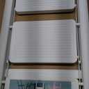 WOA WOA 3 Step Ladder, Folding Step Stool with Wide Pedals, Compact Stepping Stool for Kitchen, Sturdy Steel Ladders with Anti-Slip Feet, Supports up to 330 lbs - White