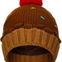 Geyoga Cupcake Beanie Hat for Women Valentine's Day Winter Knitted Ice Cream Costume Hat Crochet Cake Beanie for Adult Gifts (Chocolate)