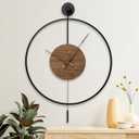 Large Modern Wall Clock,Wall Clocks for Living Room Decor,Classical Silent Metal Minimalist Walnut Dial,Big Decorative Farmhouse Pendulum Wall Clock With Walnut Pointers for Office,Dining Room (2031 Inch)