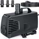 POPOSOAP 880GPH Submersible Water Pump, Water Fountain (85W 3200L/H) with 10.5FT High Lift Adjustable & 3 Nozzles & 16.4FT Cord, Ultra Quiet Aquarium Pump for Pond Fountain Waterfall Hydroponics-Q105