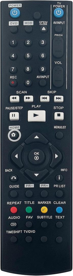 Replace Remote Control fit for LG DVD HDD Recorder RHT497H RHT498H RHT599H RHT499H AKB72373701