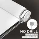 No Drill No Tools 100% Blackout Roller Shade | UV Protection | Easy-Care Fabric | Roller Blind for Windows & Doors | Pull Down Window Shade - White (22.5" W x 78" H)