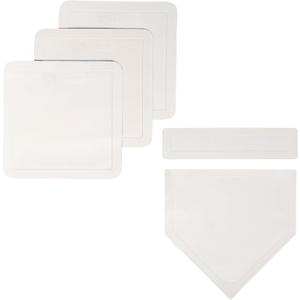 Franklin Sports MLB Throw Down Baseball Bases with Home Plate + Pitcher's Rubber - Backyard Rubber Base Set Perfect for Baseball, Teeball + Kickball (White)