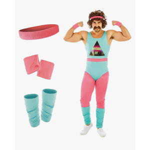 fun shack 80s Exercise Costumes For Men, 80s Workout Costumes, Retro Fitness Outfits For Men, 80s Gym Attire, Size L