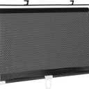 Amosfun Retractable Car Windshield Sunshade - 49x15 Inch Black PVC and Metal Shade Curtain, Heat Insulation, Easy Installation, for Side and Rear Windows (125x40cm)