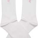 Team Bride Embroidered Socks White with Pink Bow Bridal Party Bachelorette Wedding Gifts. (008), One Size