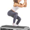 The Original STEP Exercise Step Platform, Health Club Size Stepper for Exercise at Home with 4 Stackable Risers for Height Adjustments