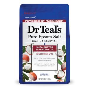 Dr Teal's Epsom Salt Magnesium Soak, Soften & Moisturize with Shea Butter & Almond Oil, 3 lbs (48 Ounce (Pack of 1)