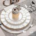 120PCS Pearl White Plastic Plates, Heavy Duty Disposable Party Plates with Gold Rim, 60 Dinner & 60 Dessert for Parties and Wedding