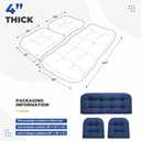 DANGHOOGY Wicker Chair Cushions, Waterproof Outdoor Loveseat Cushions for Patio Furniture, 3 Pieces Wicker Furniture Cushions, 1 Loveseat and 2 U-Shaped Cushions, Blue