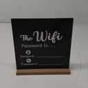 Wifi Sign, Wooden Wifi Sign for Guests for Restaurant Supermarket Office Home Bar Coffee, 8.46 * 8.46 Inch Wifi Password Signs for Home Essentials