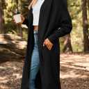 LILLUSORY Long Cardigan Sweaters for Women Fall Trendy Oversized Open Front Winter Coat (Black, XL)