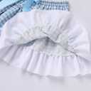 ABAFIP Sissy Plaid Mini Skirt Bowknot Ruffle Pleated Short Crossddressing Skirt for Men (Blue)