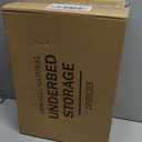 Wisuce Bamboo Under Bed Storage Containers- Underbed Organizer with Wheels with Dust Bag,Sturdy Wood Rolling Under the Bed Shoe Storage Organizer Drawers (White, 2 Pack (23.62"16.54"))