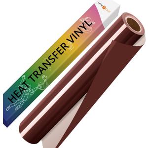HTVRONT Brown HTV Vinyl Roll - 12" x 10ft Brown Iron on Vinyl for All Cutter Machine & Silhouette Cameo, Heat Transfer Vinyl Rolls for t Shirts - Easy to Cut & Weed for Heat Vinyl Design