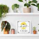 Be Still and Know That I AM GOD Wood Box Sign - Psalm 46:10 - Bible Verse Desk Scripture Quotes Sunflower Dcor Religious Inspirational Words Art Motivational Desk Dcor for Home Office Cubicle