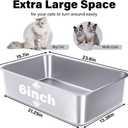 Stainless Steel Litter Box, 23.6x15.7"x6" Deep Stainless Steel Cat Litter Box Extra Large, XL Metal Litterbox for Big Cats with High Sides, Non Stick Surface, Easy to Clean