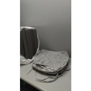 ELFJOY Set of 6 Chair Cushions for Dining Chairs Non Slip Seat Cushion with Ties and Machine Washable Cover Foam Kitchen Chair Pads Indoor 17x17x2 inches Grey