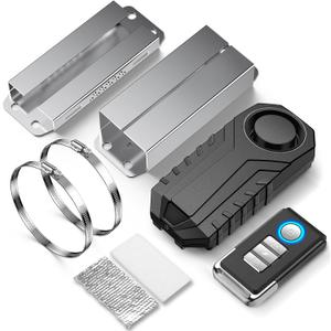 WSDCAM Catalytic Converter Alarm 113dB Loud Wireless Catalytic Converter Anti Theft Vibration Vehicle Security Alarm System Motorcycle Car Alarm with Remote Aluminum Alloy and Heat Insulated Pad
