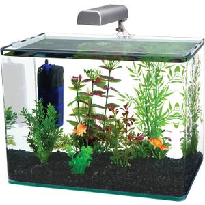 PENN-PLAX Water-World Radius Desktop Nano Aquarium Kit  Come with LED Light, Internal Filter, and Mat  Perfect for Shrimp and Small Fish  5 Gallon Tank