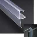 Frameless Shower Door Bottom Seal F-Type Door Sweep Stop Shower Leaking with Drip Rail for 1/4"(6mm) Glass,118"(3000mm) Length