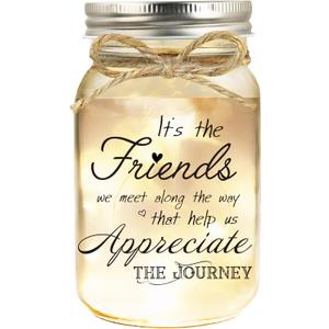 Birthday Gifts for Women Friendship, Mason Jar Night Lights for Friend, Thankgiving Gifts for Women, Suitable for Home Office Table Stands