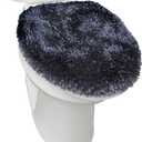 Town & Country Basics Spa Step Noodle Solid Bathroom Toilet Lid Cover, Plush, Soft, and Absorbent, Machine Washable, Blue, 18.5"x19.6"
