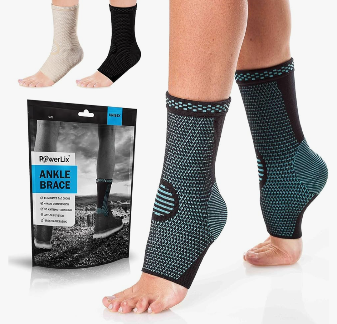 POWERLIX Legs Orthopedic Brace Compression Support Sleeve (Pair) for Swelling, Sprain, Plantar Fasciitis, Arthritis, Tendinitis, S