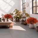 30 Bundles Artificial Fall Flowers for Outdoors Fake Faux Fall Flowers for Decoration No Fade Plastic Flowers in Vase for Thanksgiving Xmas Decor Garden Patio Porch Window Home Wedding (Orange)