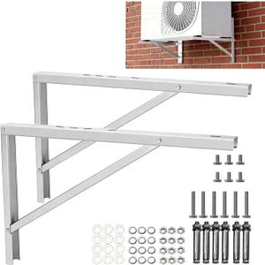 popmoon Wall Mounting AC Brackets up to 440lb/200kg Split Air Conditioner Bracket 21 5/8" Lx16 H Bracket Air Conditioner Bracket Set Adjustble 9000 Btu to 36000 Btu