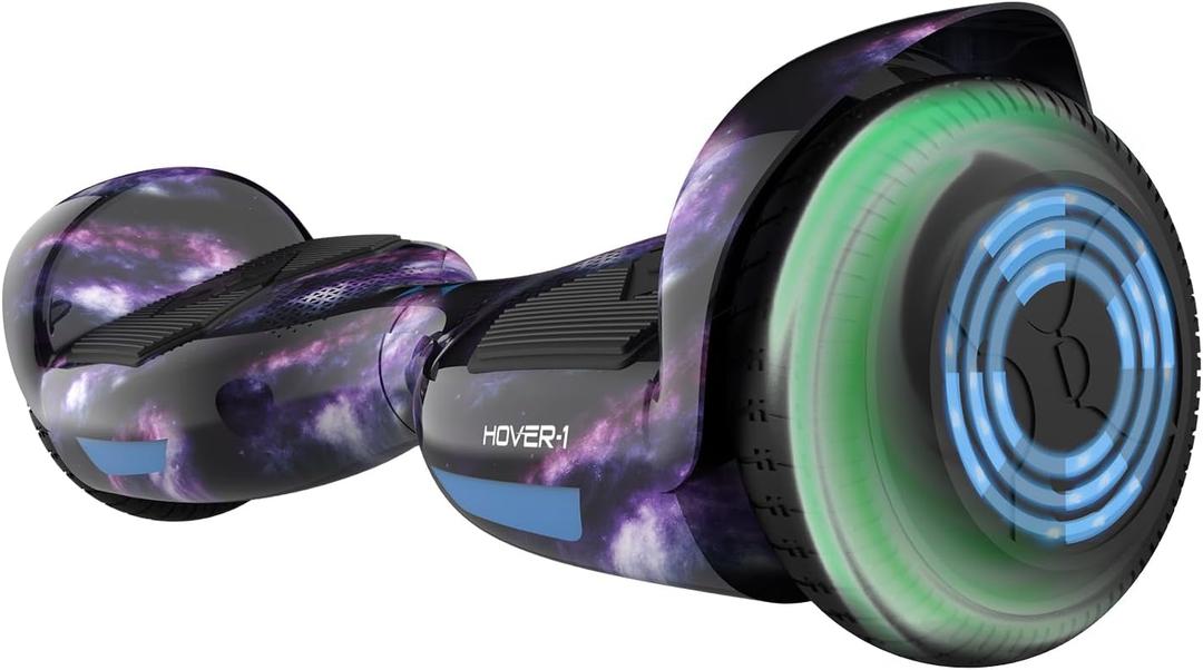 Hover-1 Helix Electric Hoverboard | 7MPH Top Speed, 4 Mile Range, 6HR Full-Charge, Built-In Bluetooth Speaker, Rider Modes: Beginner to Expert (Galaxy)