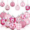 12 Pcs Mothers Day Decorations Mothers Day Tree Ornaments Hanging Pink Ball Decorations Spring Gifts for Mom's Happy Party Decor to Celebrate with Love and Joy(Mother)