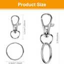 60PCS Keychain Making Kit, Including 30PCS Keychains Clips Hooks and 30PCS Key Chain Rings, Lobster Claw Clasps with Keychains Rings Accessories for Jewelry Making