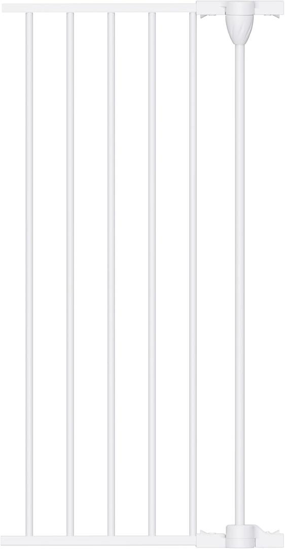 Babelio 16" Baby Gate Extension for Foldable Extra Wide Gates, 30" Tall Metal Dog Fence Extension, White