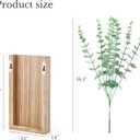 Dahey 2 Pack Wood Wall Planter Vase with Artificial Eucalyptus Farmhouse Wall Hanging Decor Pocket Planter for Indoor Fake Plants Greenery Flowers, livingroom Bedroom Kitchen Home Office Decoration