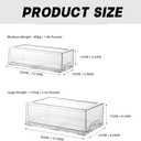 Stackable storage drawers, clear pull-out organizer with handles and non-slip pads for kitchen, refrigerator,office desktop, pantry and shelves, perfect for organization and storage (2 Pack, Large)