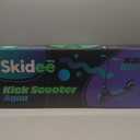 Skidee Adult & Teen Scooter Adjustable Height, Folding, Large Wheels, Lightweight, Durable, Anti-Shock Suspension, Up to 220 lbs (Aqua)