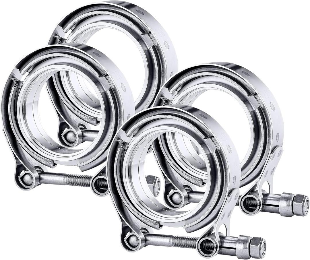EVIL ENERGY 4PCS V Band Clamp with Flange Male Female 304 Stainless Steel (2")
