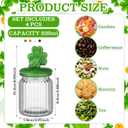 Yungyan 4 Pcs St. Patrick's Day Candy Jar with Shamrock Ceramic Lid Clear Glass Shamrock Cookie Jar St Patricks Day Decorations for Candy Dish Cookie Chocolate Irish Table Party Supplies