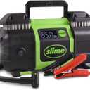 Slime 40083 Tire Inflator, Super Duty Pro Power, Battery Connection, Dual Piston, with Digital 0-99 psi Gauge, Long Hose and LED Light, Alligator Clips, 2 min Inflation