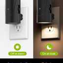 2 x Modern LED Night Light Plug into Wall, Dusk to Dawn Sensor, Adjustable Brightness (0-100LM), Soft White 3000K, Dimmable Night Lights for Bedroom, Hallway, Stairway, Bathroom, Nursery, 2 Pack, Black