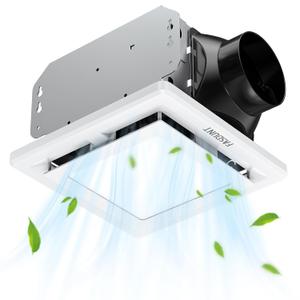 Bathroom Exhaust Fan with Light, Upgraded Ceiling Mount Ventilation Fan and Light Combo, 1.0 Sones, 110 CFM, Suitable for Bathrooms, Shower, Office, Restroom, ETL Listed