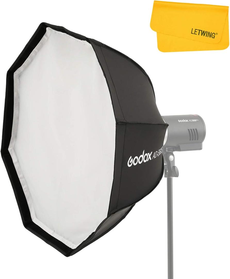 Godox AD-S60S Softbox, Portable Godox Mount Softbox, 60cm/23.6inch Soft Box with Grid for AD400 Pro AD300 Pro Strobe Flash and ML60 ML60Bi ML60II Bi LED Light