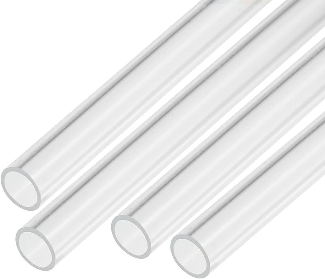 MECCANIXITY Acrylic Pipe Clear Rigid Round Tube 4pcs 10mm(3/8") ID 12mm(1/2") OD 6" for Lamps and Lanterns, Water Cooling System MECCANIXITY Acrylic Pipe Clear Rigid Round Tube 4pcs 10mm(3/8") ID 12mm(1/2") OD 6" for Lamps and Lanterns, Water Cooling System