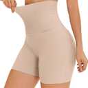 FINETOO High Waisted Tummy Control Underwear for Women Seamless Shapewear Panties Boy Shorts Ladies No Show Boxer Briefs (Small)