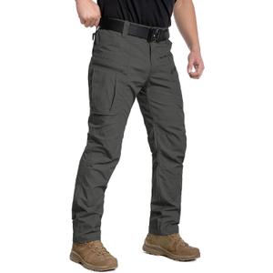 CARWORNIC Men's Lightweight Tactical Pants Ripstop Military Cargo Pants Water Resistant Outdoor Hiking Work Pants (36W x 34L, Dark Grey)