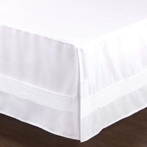 Valea Home Bed Skirt with Stitch on White Dust Ruffle with Split Corner, Durable Elegant Luxury Queen 14-inch Drop